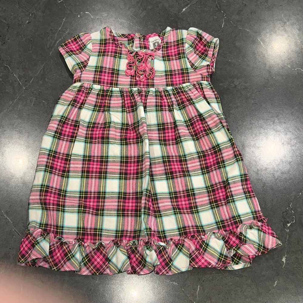 Carters Plaid Dress 9M